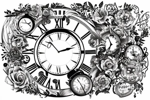 Clock with the words Amor Fati tattoo idea