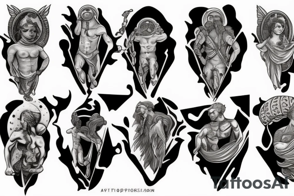 astronaut greek mythology tattoo idea