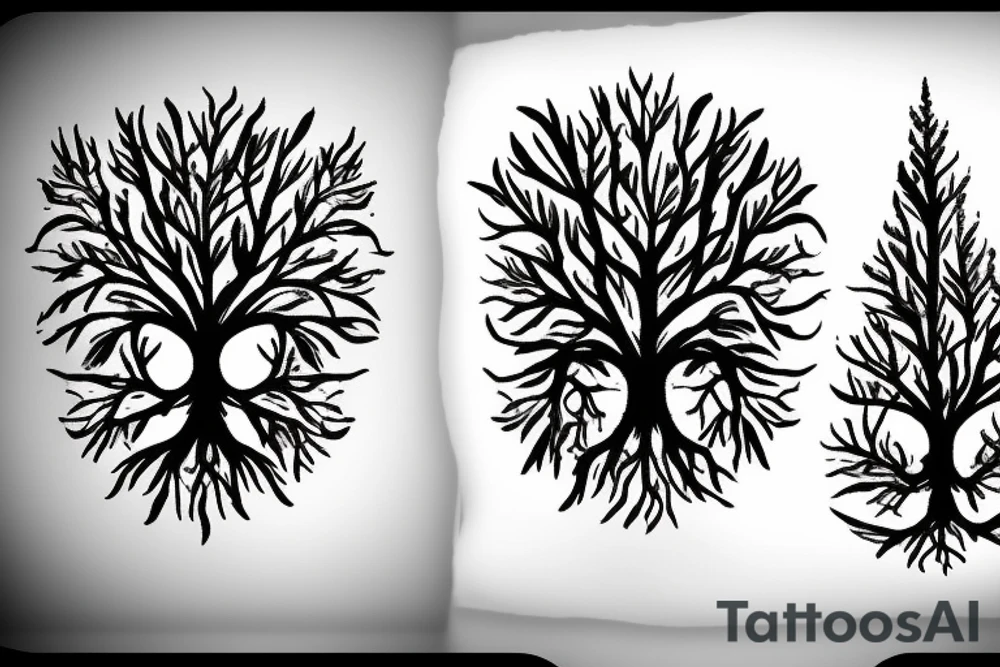 tree crown tattoo idea