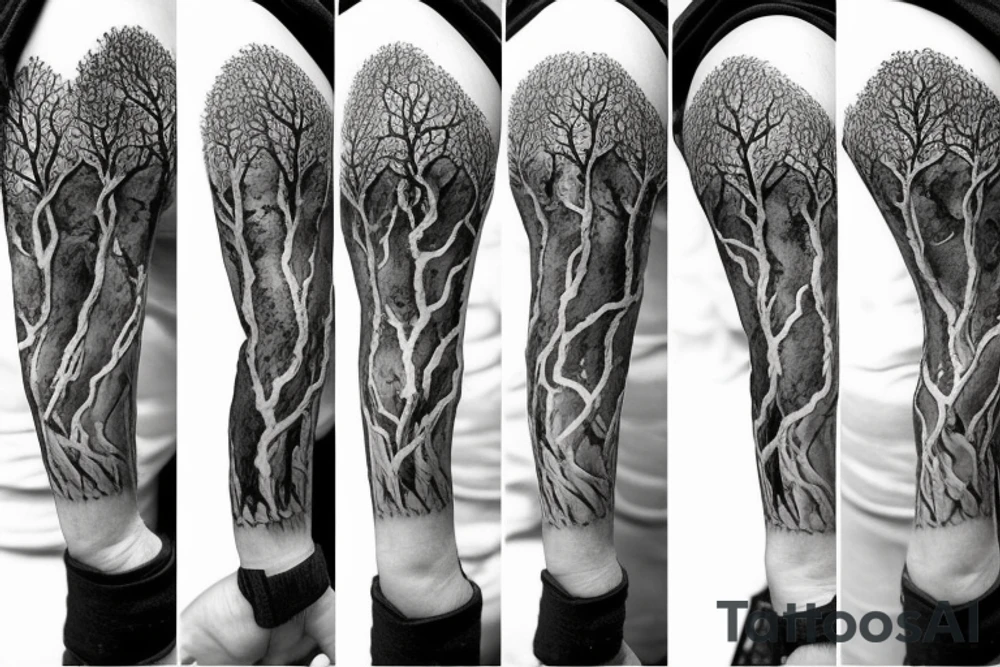 tree crown tattoo idea