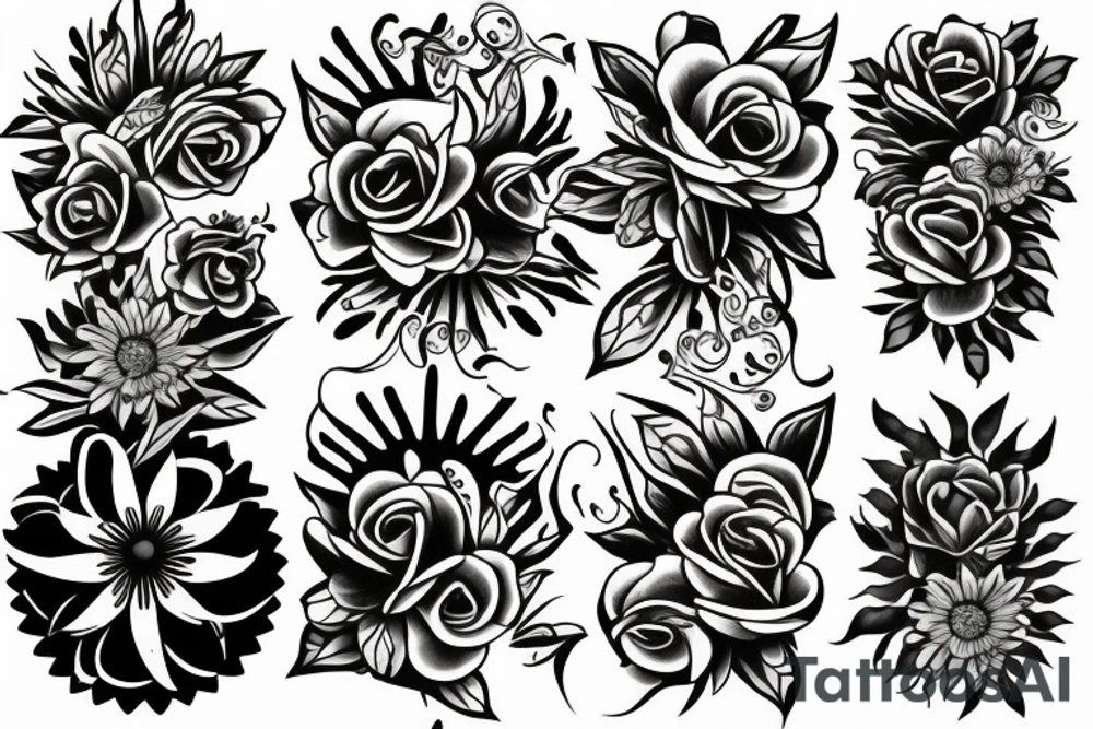 flower fire tattoo idea