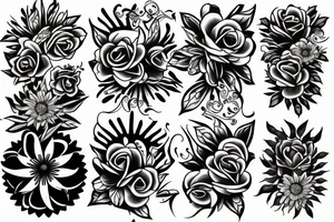 flower fire tattoo idea