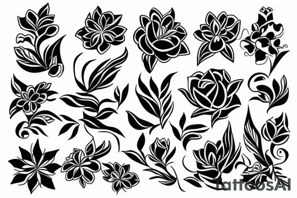 flower fire tattoo idea