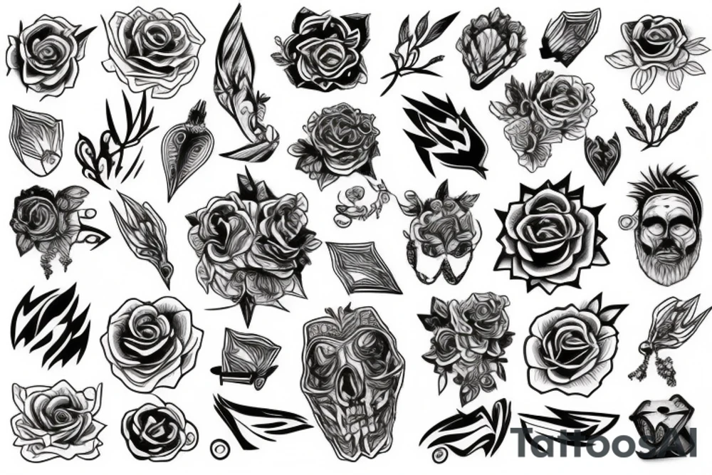 Traditional flash sheet tattoo idea