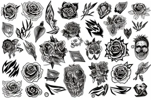 Traditional flash sheet tattoo idea