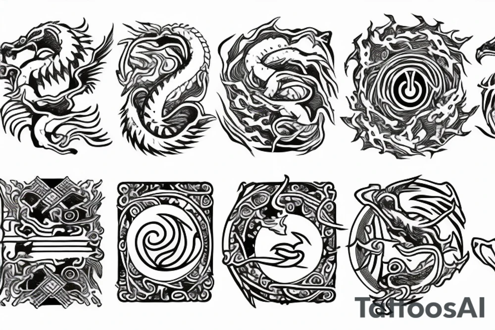 Earth Dragon Eight Trigrams tattoo idea