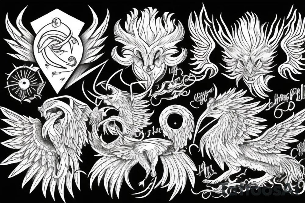 Son of the Phoenix and Capricorn tattoo idea
