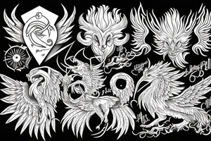 Son of the Phoenix and Capricorn tattoo idea