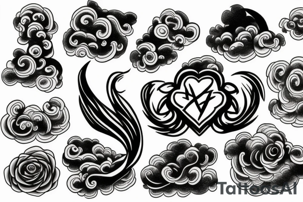 Smoke and clouds tattoo idea