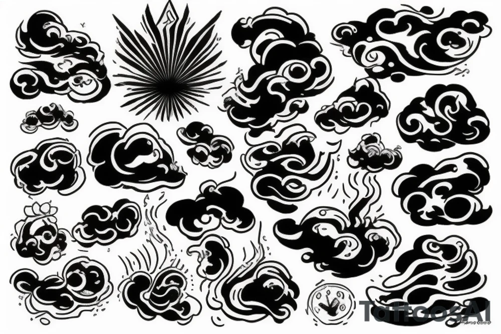 Smoke and clouds tattoo idea