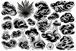 Smoke and clouds tattoo idea