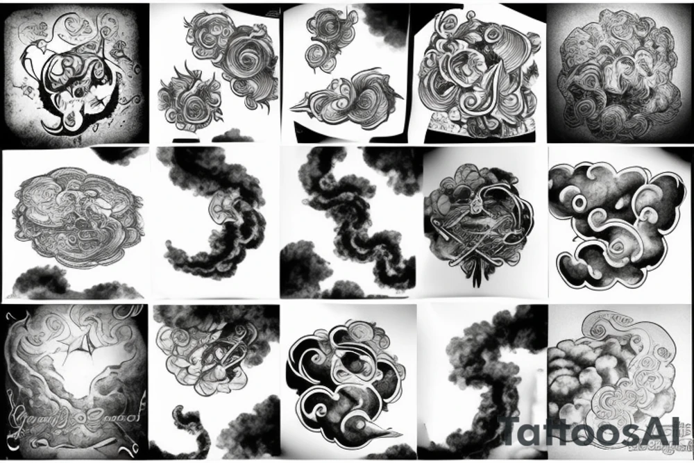 Smoke and clouds tattoo idea