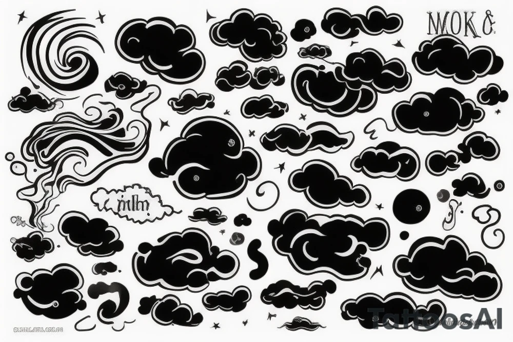 Smoke and clouds tattoo idea
