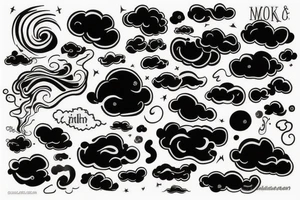 Smoke and clouds tattoo idea
