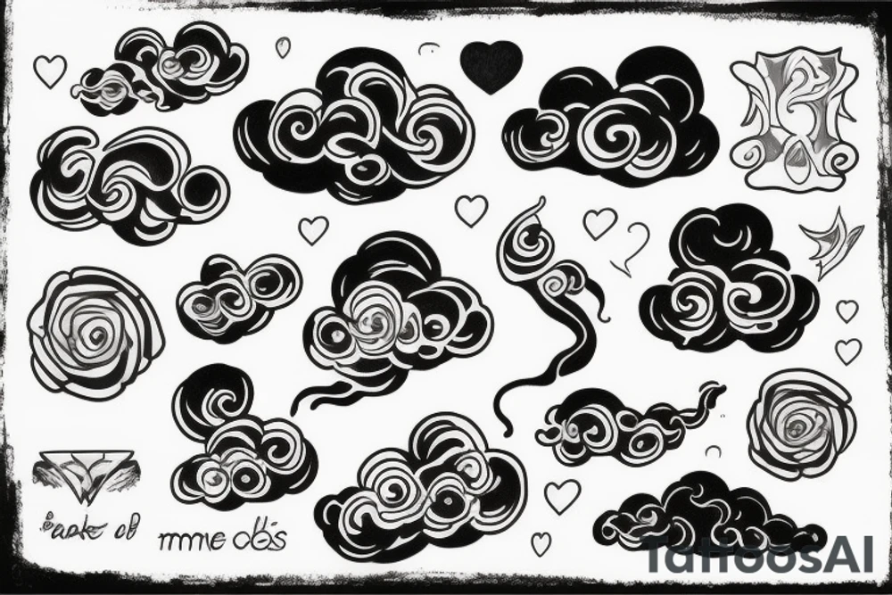 Smoke and clouds tattoo idea