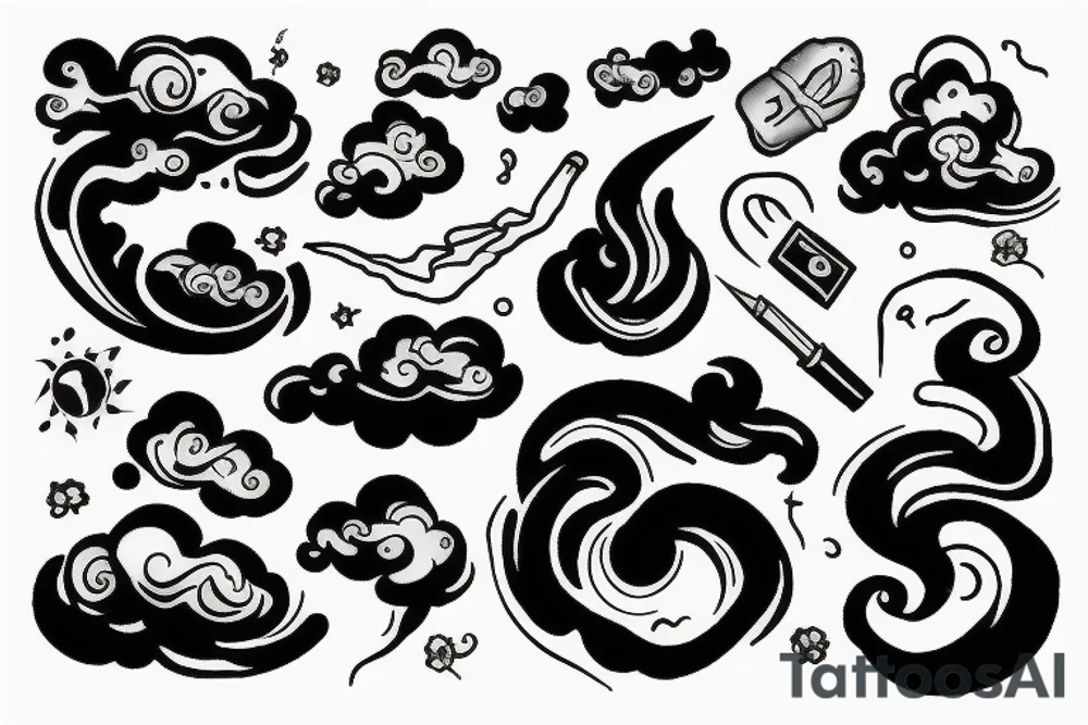Smoke and clouds tattoo idea