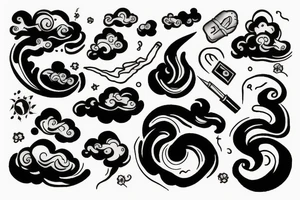 Smoke and clouds tattoo idea
