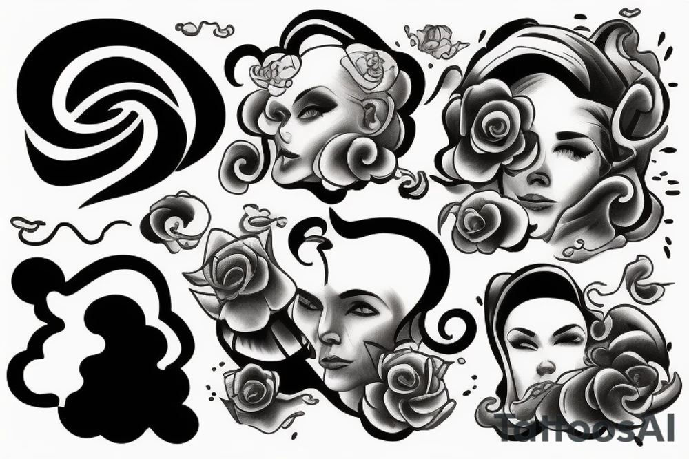 Smoke and clouds tattoo idea