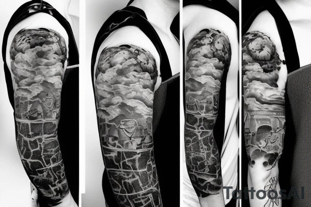 Smoke and clouds tattoo idea