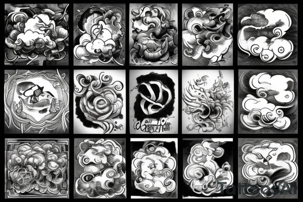 Smoke and clouds tattoo idea