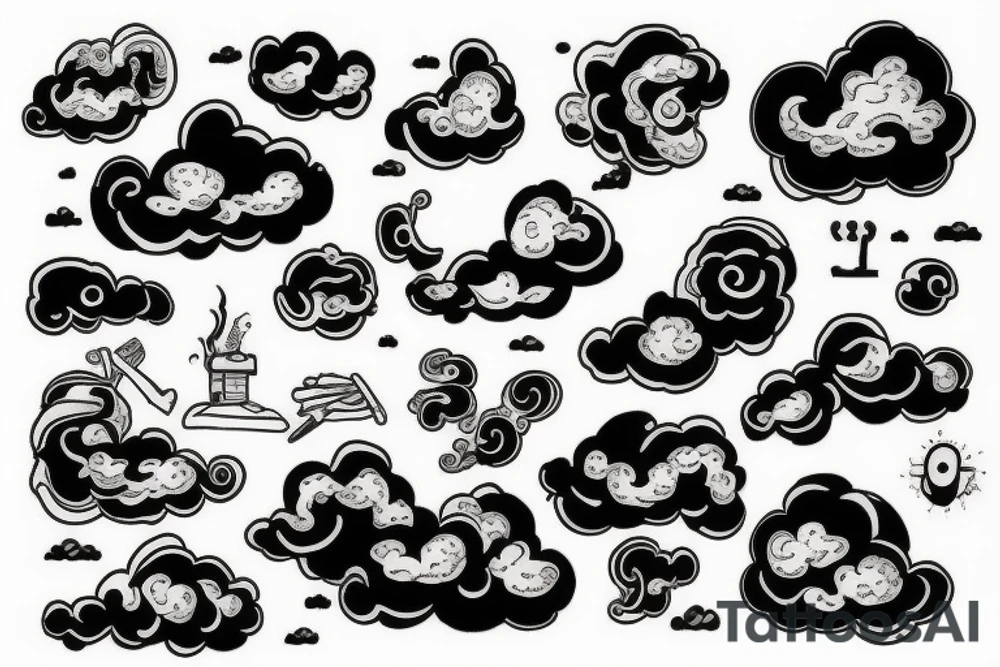 Smoke and clouds tattoo idea