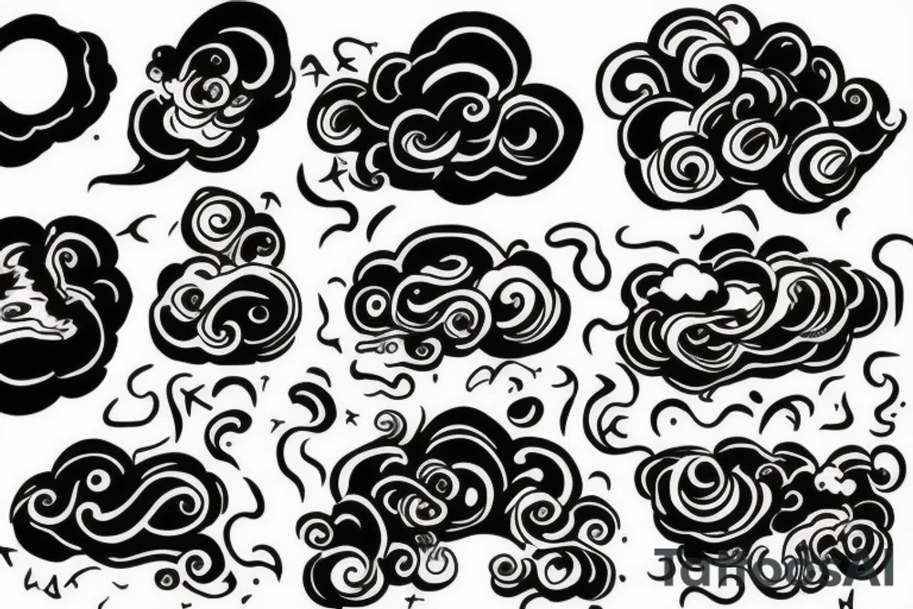 Smoke and clouds tattoo idea