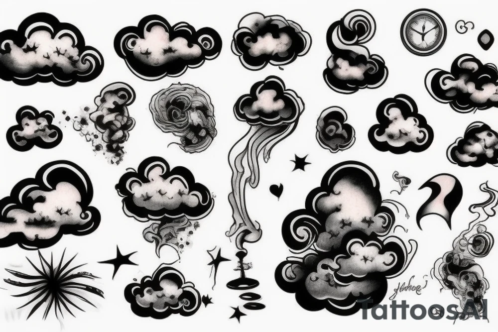 Smoke and clouds tattoo idea