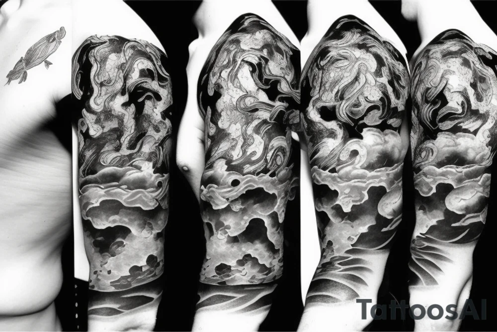 Smoke and clouds tattoo idea