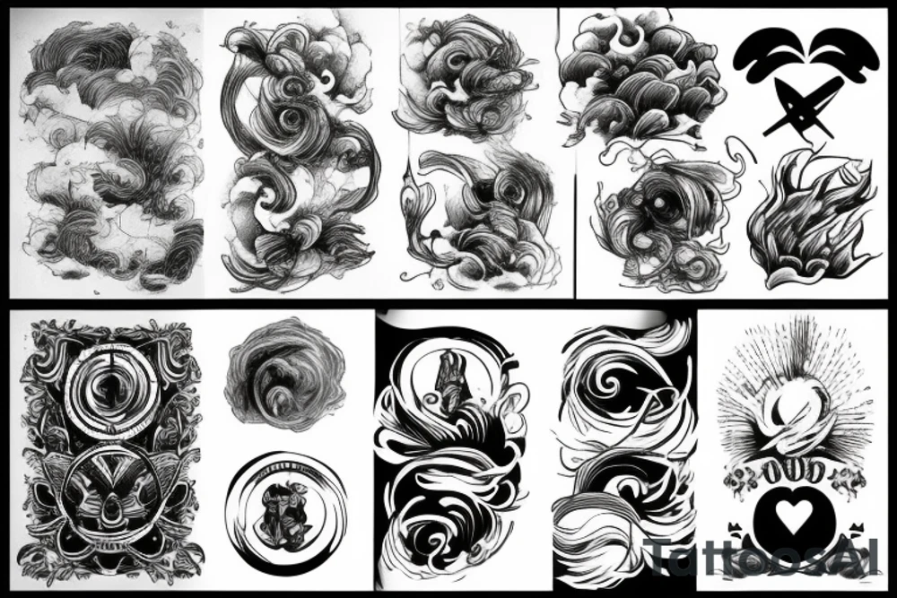 Smoke and clouds tattoo idea