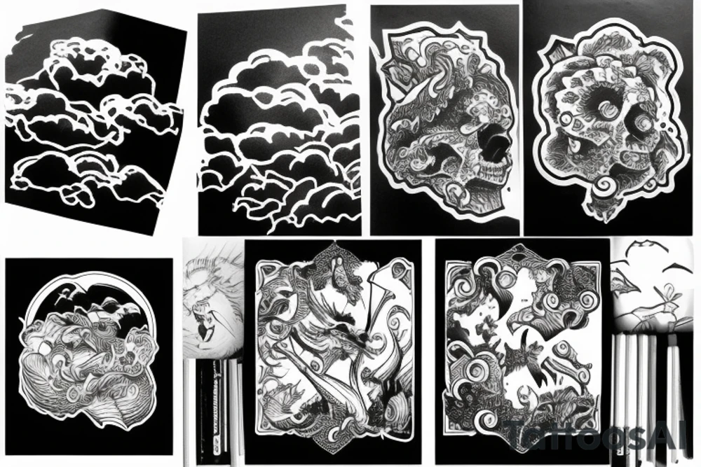 dark clouds tattoo idea