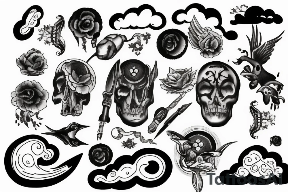 dark clouds tattoo idea
