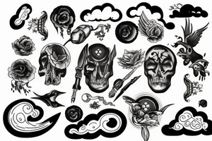 dark clouds tattoo idea