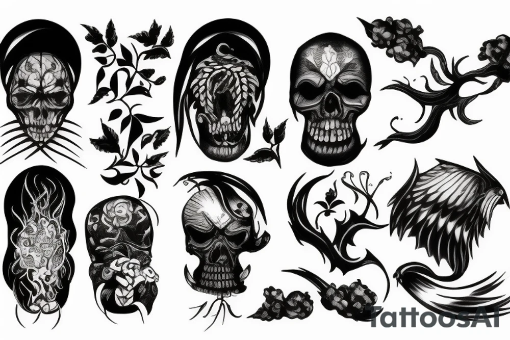 dark clouds tattoo idea