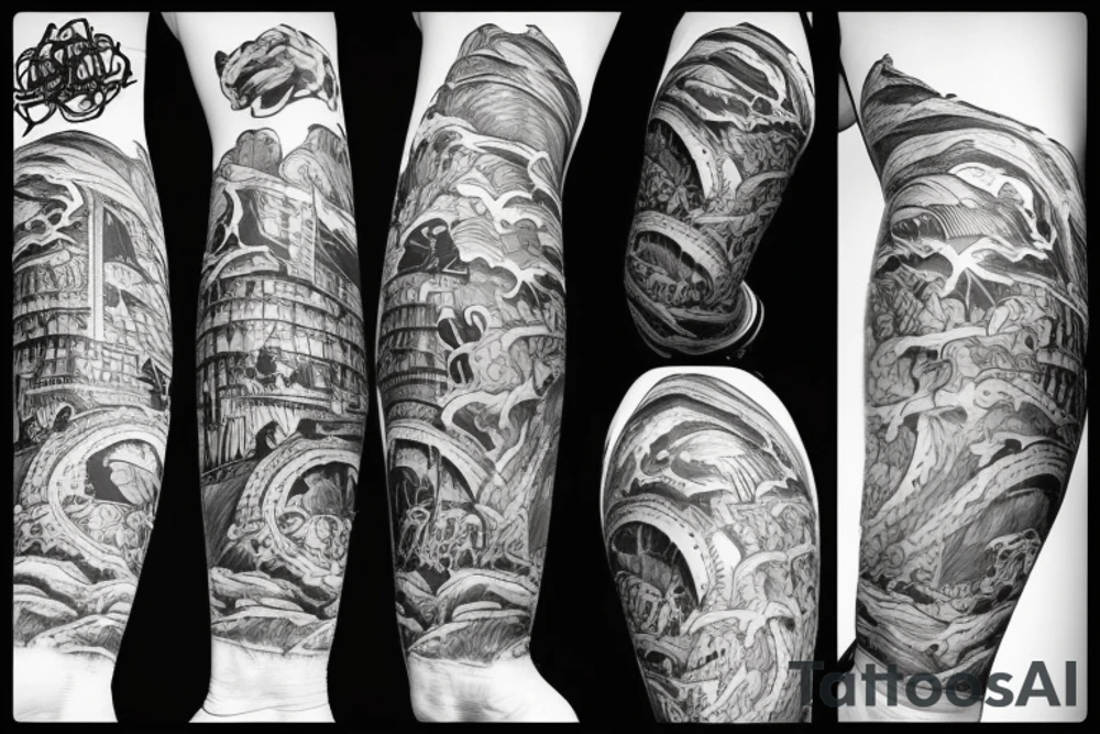 dark clouds tattoo idea