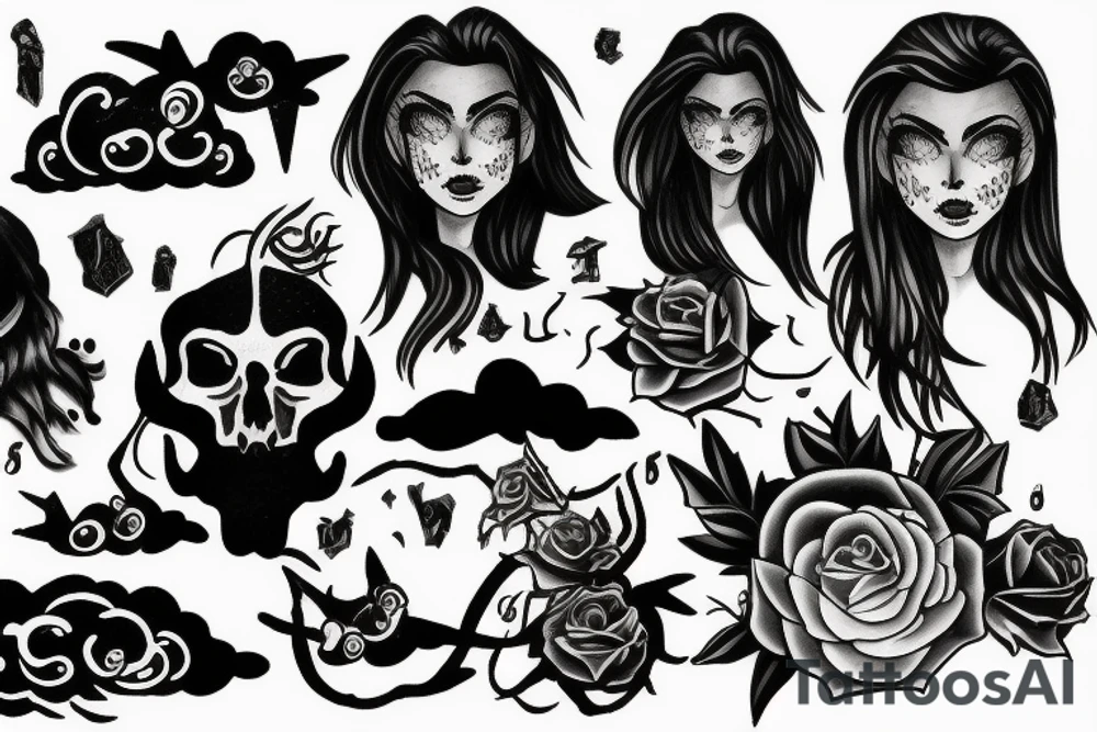dark clouds tattoo idea