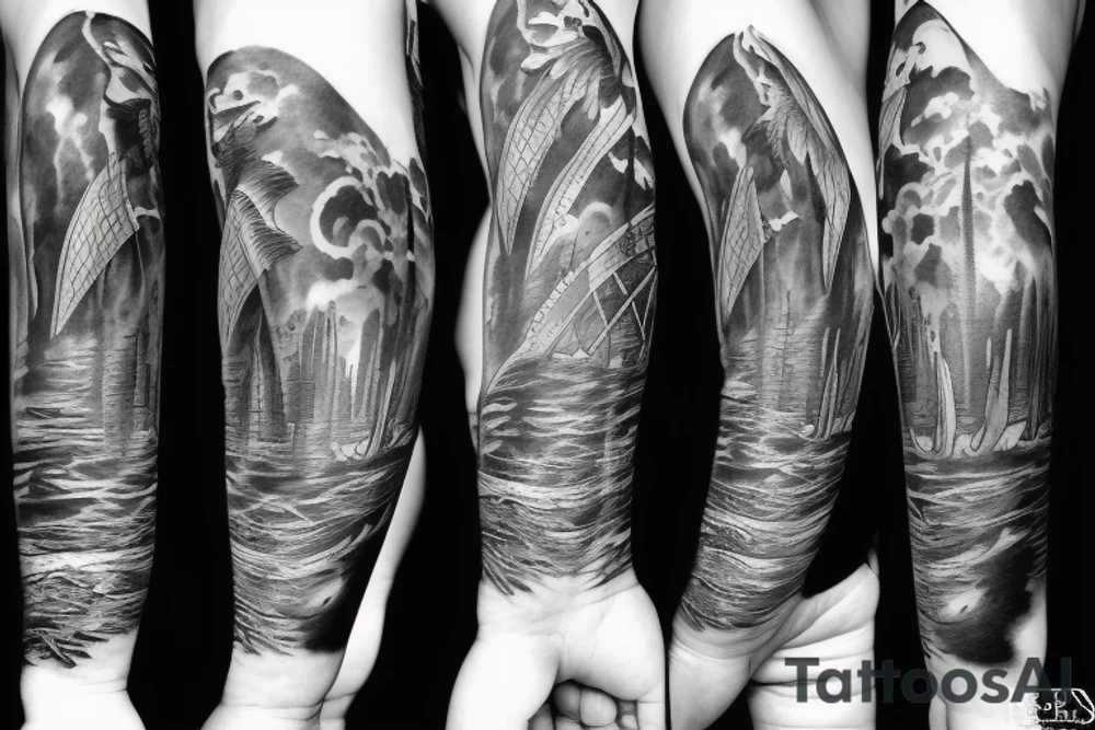 dark clouds tattoo idea