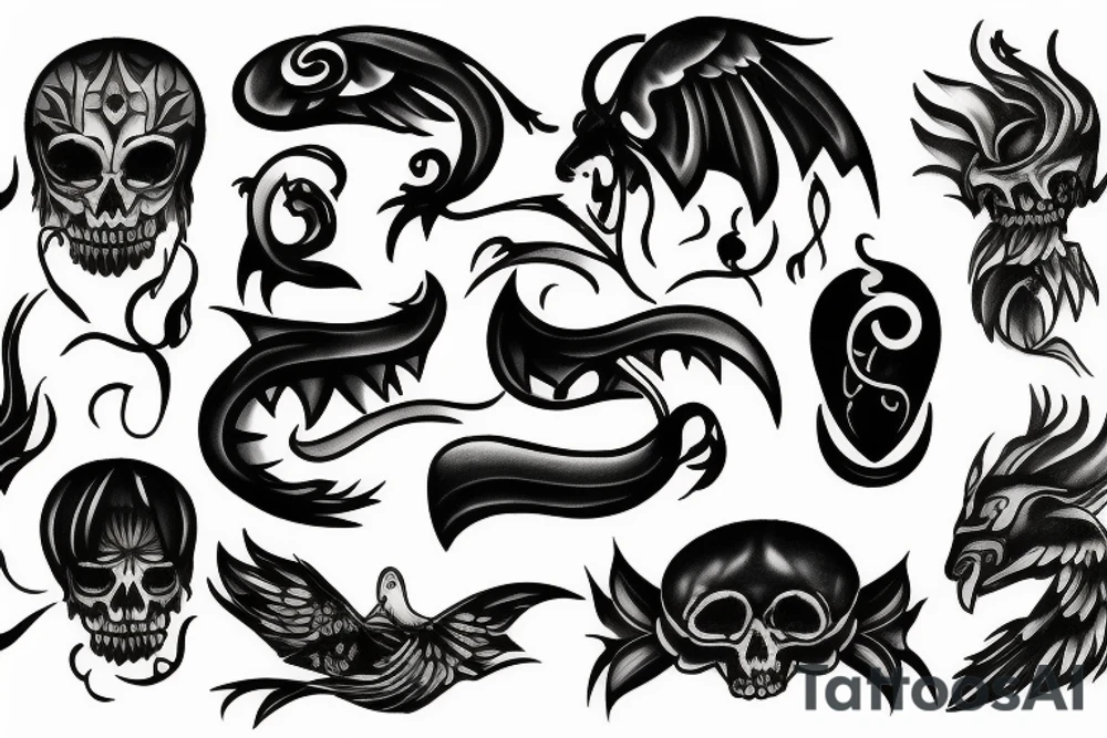 dark clouds tattoo idea