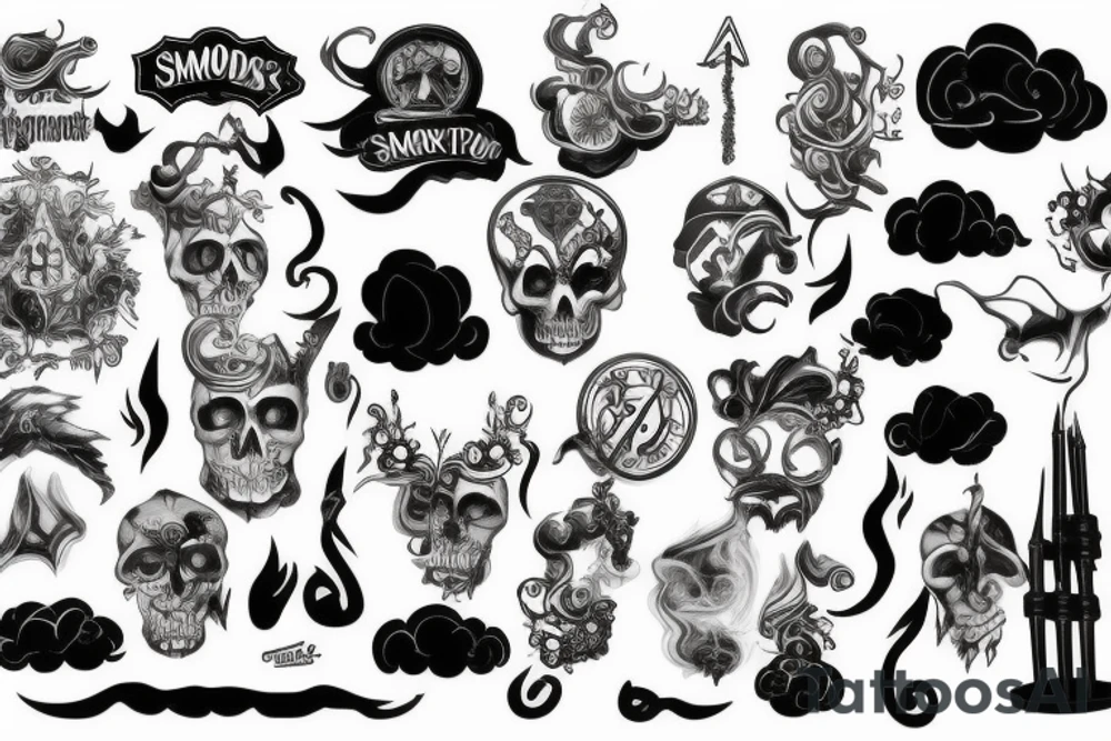dark clouds, smoke and mirrors tattoo idea