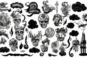 dark clouds, smoke and mirrors tattoo idea