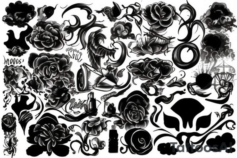 dark clouds, smoke and mirrors tattoo idea