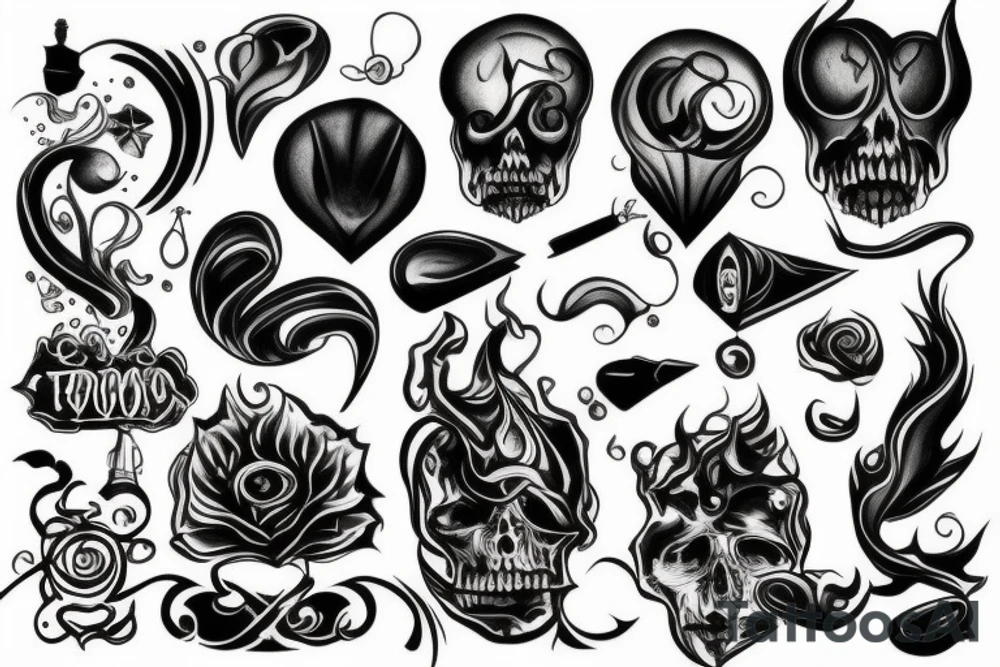 dark clouds, smoke and mirrors tattoo idea