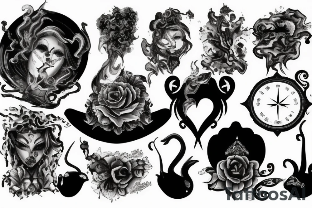 dark clouds, smoke and mirrors tattoo idea