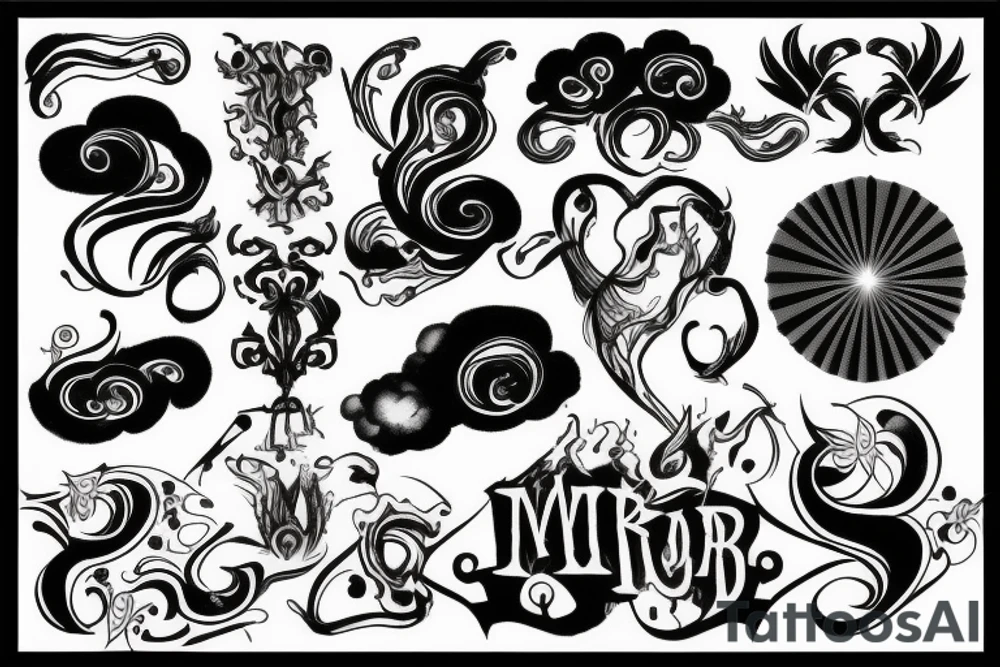 dark clouds, smoke and mirrors tattoo idea