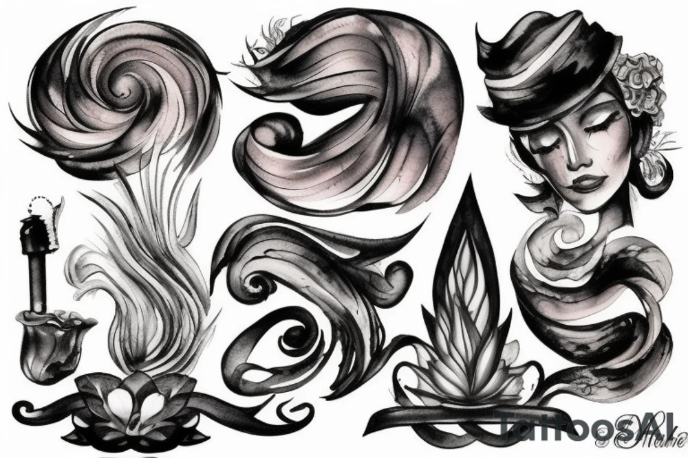 dark clouds, smoke and mirrors tattoo idea