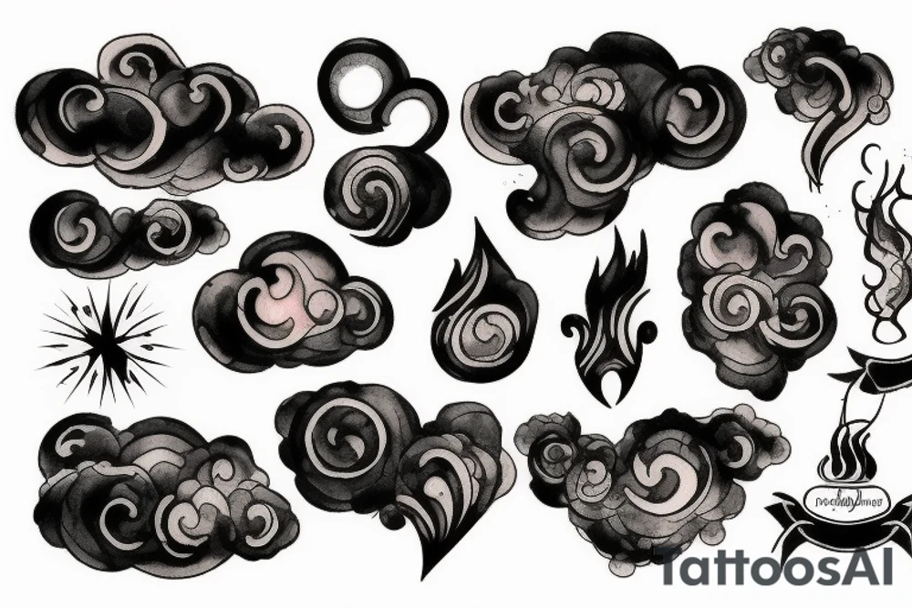 dark clouds, smoke and mirrors tattoo idea