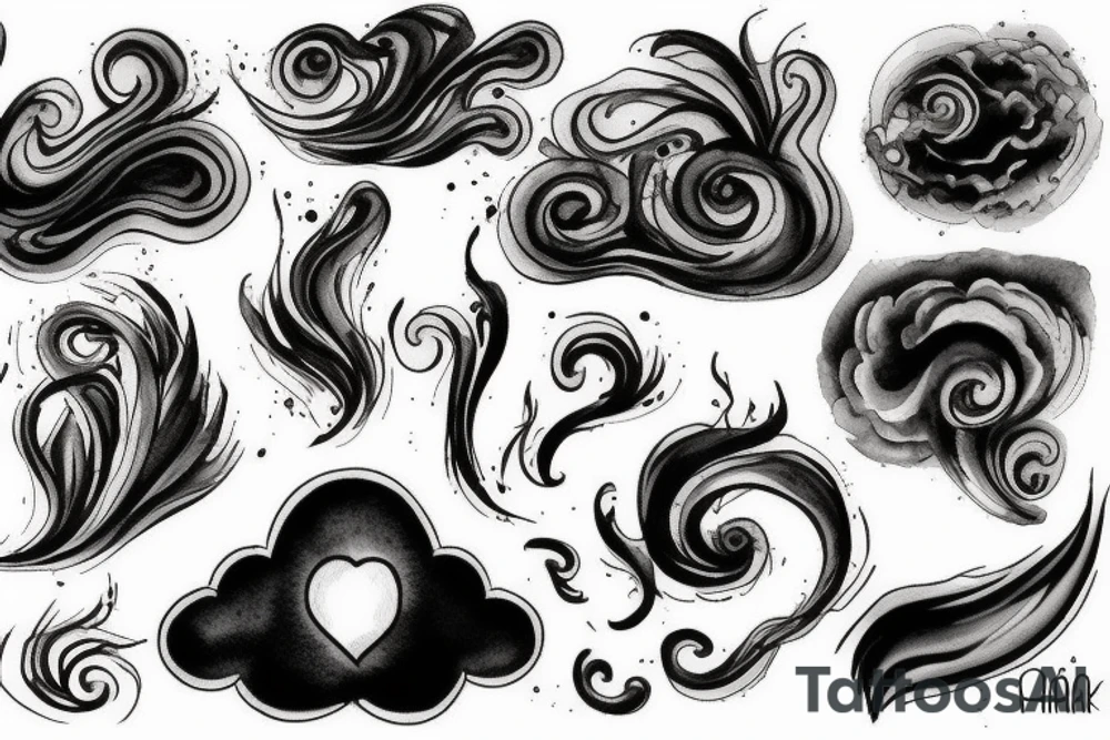 dark clouds, smoke and mirrors tattoo idea
