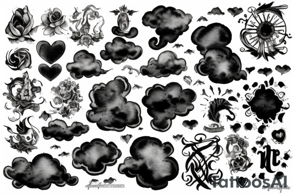 dark clouds, smoke and mirrors tattoo idea