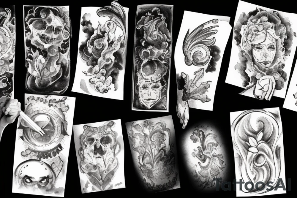 dark clouds, smoke and mirrors tattoo idea