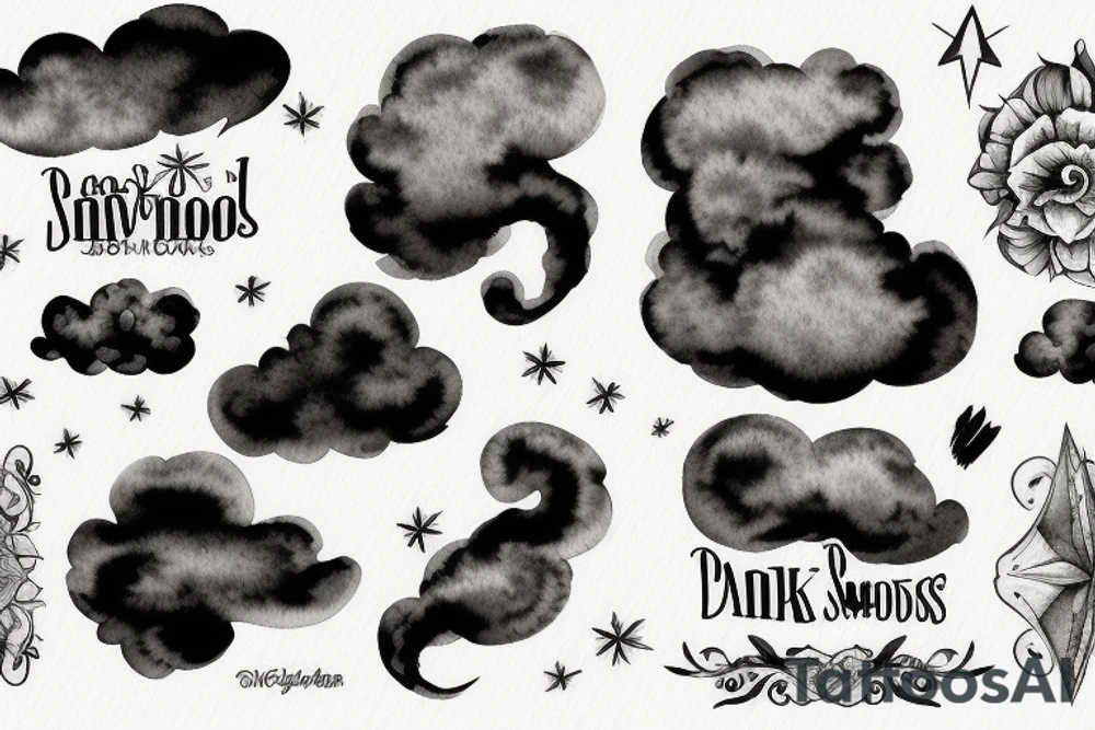 dark clouds, smoke and mirrors tattoo idea
