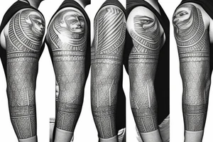 Egyptian symbols half sleeve tattoo idea